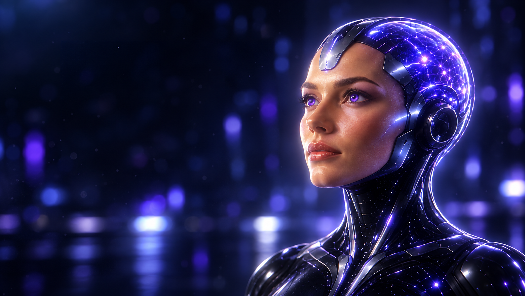 Cinematic concept portrait for INTELLICA voice-first intelligence